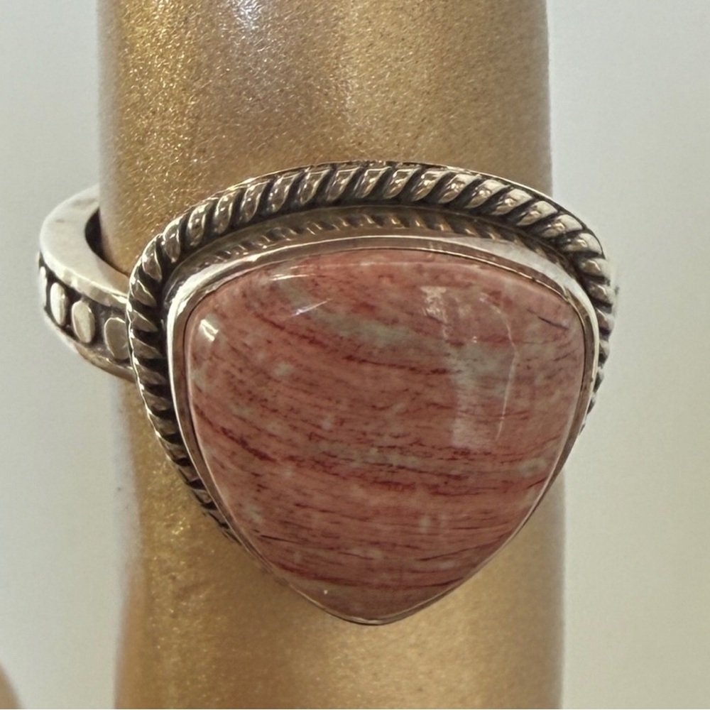 925 Sterling Silver Ring with a Snakeskin Jasper Stone